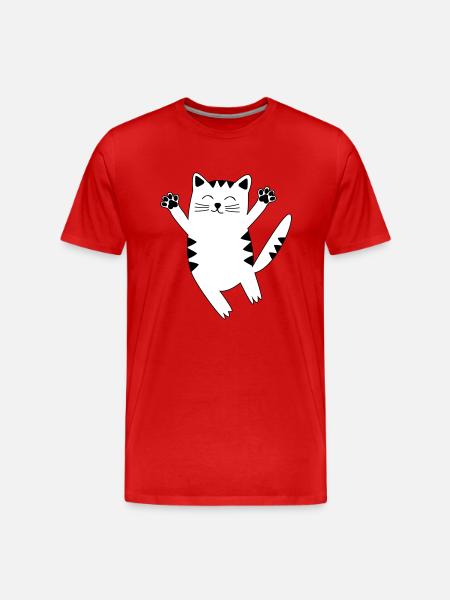 cat - Men's Premium Organic T-Shirt - red