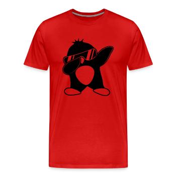 Pingouin Dab Drôle - T-shirt bio Premium Homme - rouge - Devant - Damien (186cm)