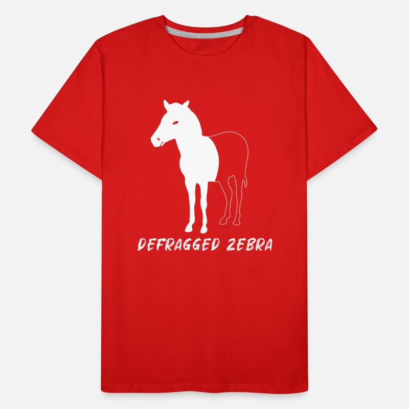 Defragged Zebra Admin Geek Programmer Gift Men's Premium Organic T-Shirt