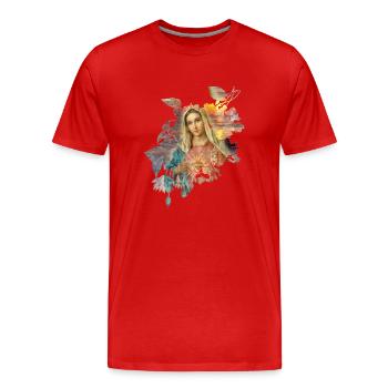 Marie madona-Marie-mère de Jésus - T-shirt bio Premium Homme - rouge - Devant - Damien (186cm)
