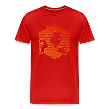 Parkour Parcours Free Running Men Women - Men's Premium Organic T-Shirt - red - Front - Damien (186cm)