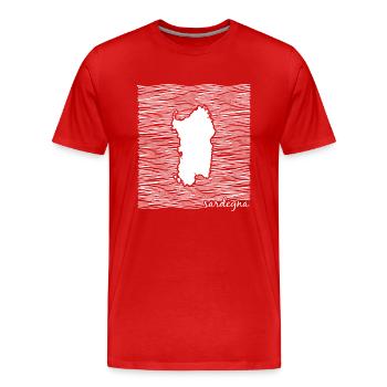 Île de Sardaigne, Italie, Mer Méditerranée - T-shirt bio Premium Homme - rouge - Devant - Damien (186cm)