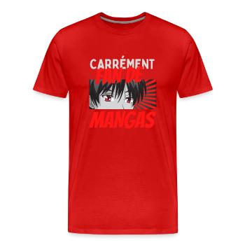 fan de mangas - T-shirt bio Premium Homme - rouge - Devant - Damien (186cm)