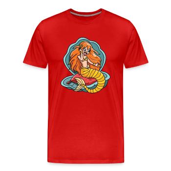 Sirène - T-shirt bio Premium Homme - rouge - Devant - Damien (186cm)