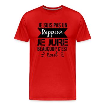 je suis pas un rappeur - T-shirt bio Premium Homme - rouge - Devant - Damien (186cm)
