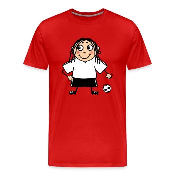 Équipe féminine de football féminin neutre blanc - T-shirt bio Premium Homme - rouge - Devant - Damien (186cm)