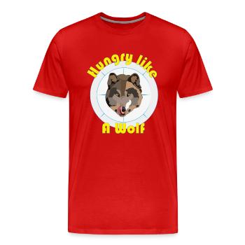 Affamé comme un loup - T-shirt bio Premium Homme - rouge - Devant - Damien (186cm)