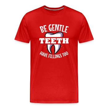 Zahnhygieniker Zahnarzt Zähne Mundhygiene - Männer Premium Bio T-Shirt - Rot - Vorne - Damien (186cm)