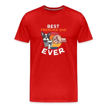 Best Frenchie Dad Französische Bulldogge Bully - Männer Premium Bio T-Shirt - Rot - Vorne - Damien (186cm)