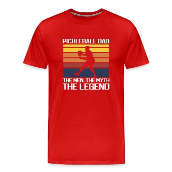 Pickleball Schläger Netz Paddle Sportart - Männer Premium Bio T-Shirt - Rot - Vorne - Damien (186cm)
