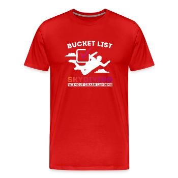 Bucket List Fallschirmspringen Base Jumping - Männer Premium Bio T-Shirt - Rot - Vorne - Damien (186cm)