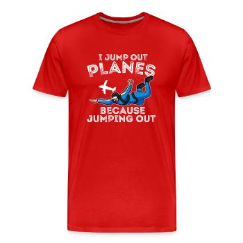Fallschirmspringen Base Jumping Extremsport - Männer Premium Bio T-Shirt - Rot - Vorne - Damien (186cm)