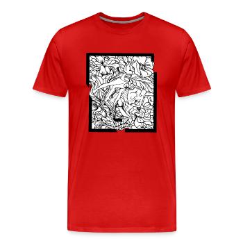 LES AMANTS ENSEMBLE 03 - T-shirt bio Premium Homme - rouge - Devant - Damien (186cm)