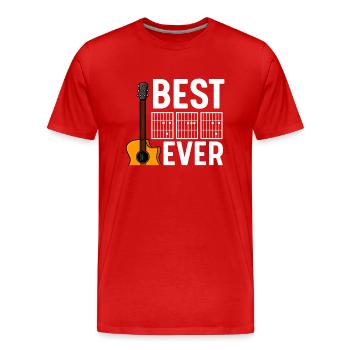 Best Dad Ever Gitarre Vater Gitarrist Musiker - Männer Premium Bio T-Shirt - Rot - Vorne - Damien (186cm)