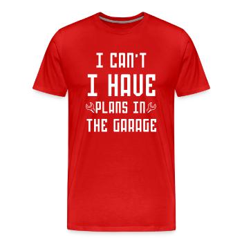 I can't I have plans in the garage father mechanic - T-shirt bio Premium Homme - rouge - Devant - Damien (186cm)