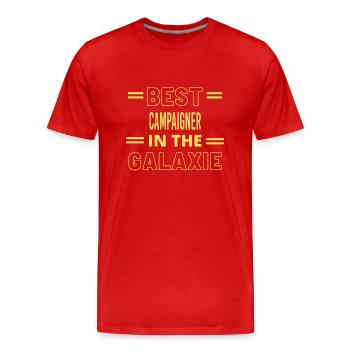 Best Ever IN THE GALAXIE CAMPAIGNER - T-shirt bio Premium Homme - rouge - Devant - Damien (186cm)