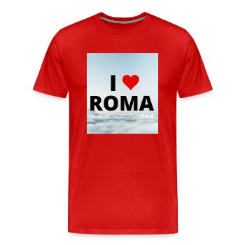 ICH LIEBE ROMA - Männer Premium Bio T-Shirt - Rot - Vorne - Damien (186cm)