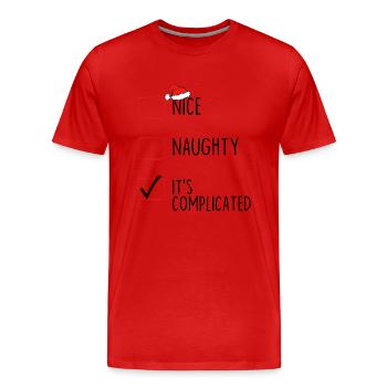 Nett Frech, es ist kompliziert - Männer Premium Bio T-Shirt - Rot - Vorne - Damien (186cm)