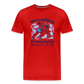 Freestyle Wrestling Lifestyle Freistilringen - T-shirt bio Premium Homme - rouge - Devant - Damien (186cm)