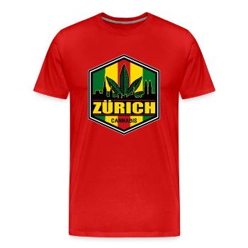 Cannabis - Männer Premium Bio T-Shirt - Rot - Vorne - Damien (186cm)