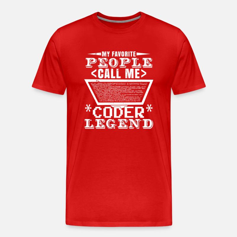 Coder-Legende - Männer Premium Bio T-Shirt - Rot