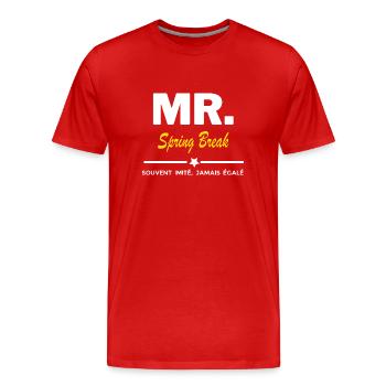 MR. souvent imité, jamais égalé Spring Break - T-shirt bio Premium Homme - rouge - Devant - Damien (186cm)