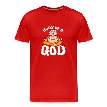 Buddha Yoga Hinduismus Meditation Weisheit Spirit - Männer Premium Bio T-Shirt - Rot - Vorne - Damien (186cm)