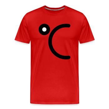 Icône Degrés Celsius à personnaliser - T-shirt bio Premium Homme - rouge - Devant - Damien (186cm)