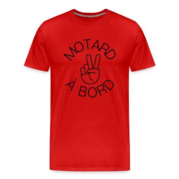 Motard à bord - T-shirt bio Premium Homme - rouge - Devant - Damien (186cm)