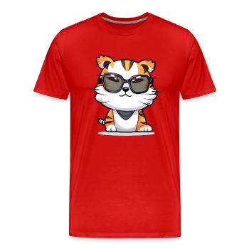 Kako le tigre - T-shirt bio Premium Homme - rouge - Devant - Damien (186cm)