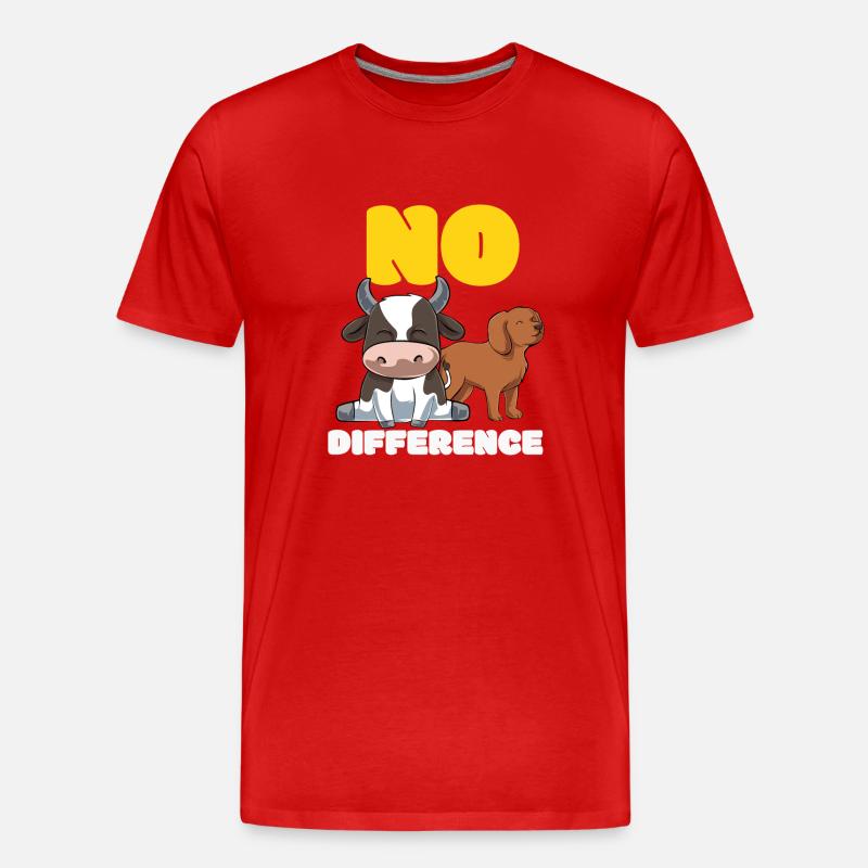 No Difference Tierrechte Tierschutz Vegan - Männer Premium Bio T-Shirt - Rot