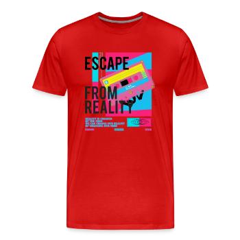 Flucht Aus Der Realität b - Männer Premium Bio T-Shirt - Rot - Vorne - Damien (186cm)