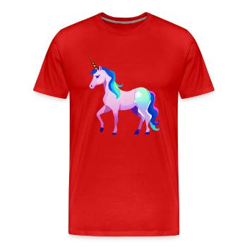 Licorne Mythique Animal Licorne Fille Licornes - T-shirt bio Premium Homme - rouge - Devant - Damien (186cm)