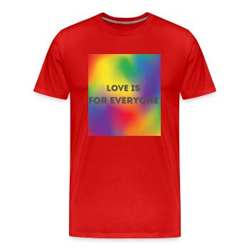 Love is for everyone. - Männer Premium Bio T-Shirt - Rot - Vorne - Damien (186cm)