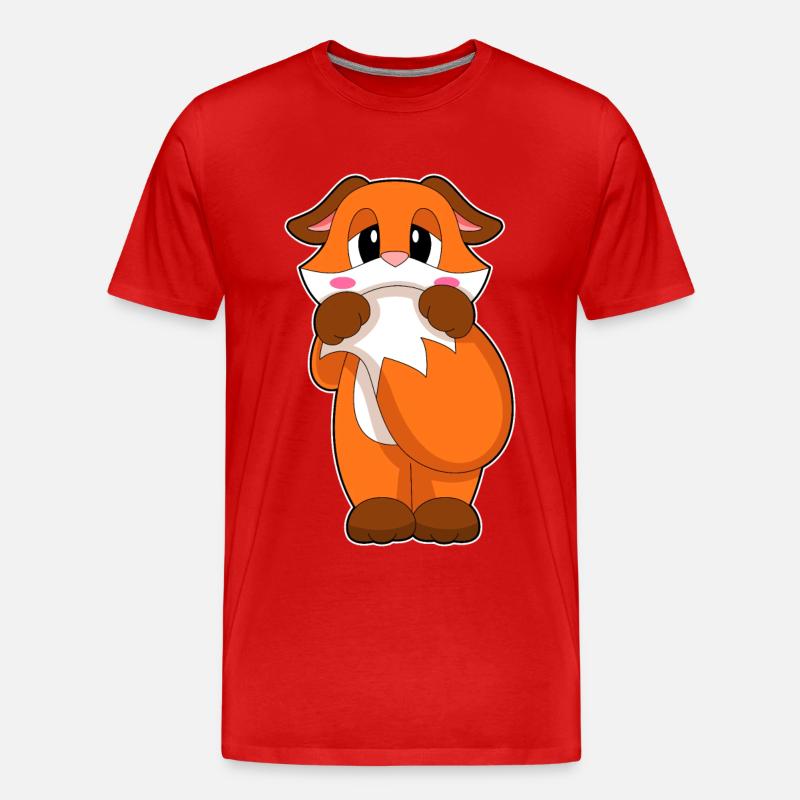 Fuchs Schüchtern - Männer Premium Bio T-Shirt - Rot