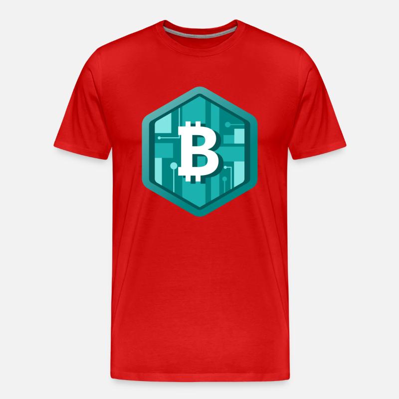 B Krypto Logo - Männer Premium Bio T-Shirt - Rot