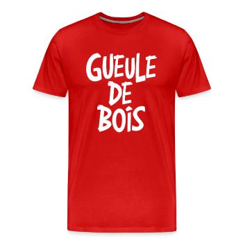 Gueule de bois - T-shirt bio Premium Homme - rouge - Devant - Damien (186cm)