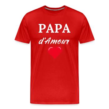 PAPA d'Amour - Männer Premium Bio T-Shirt - Rot - Vorne - Damien (186cm)