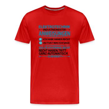 Elektrotechnik Industriemeister Sprüche lustig - Männer Premium Bio T-Shirt - Rot - Vorne - Damien (186cm)