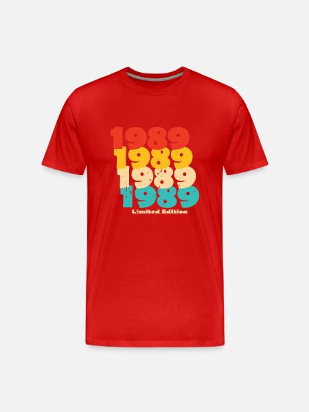 1989: Limited Edition - 35th Anniversary - Men's Premium Organic T-Shirt - red