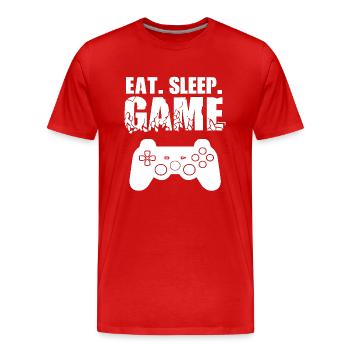 Gamer Jeu En Ligne Jeux Sur Ordinateur Arcade Neon - T-shirt bio Premium Homme - rouge - Devant - Damien (186cm)