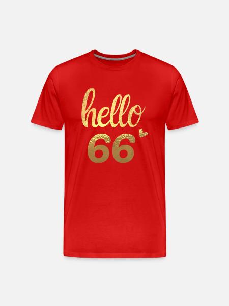 Hello 66 gold - Men's Premium Organic T-Shirt - red