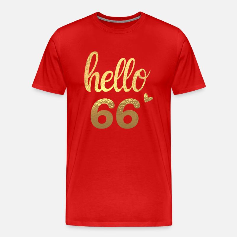Hallo 66 gold - Männer Premium Bio T-Shirt - Rot