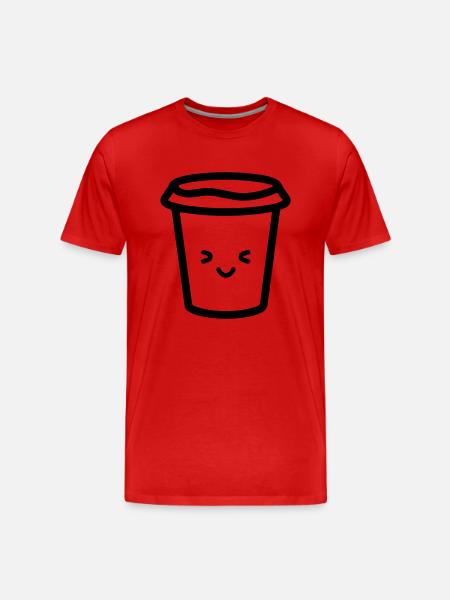 Kaffeebecher - Männer Premium Bio T-Shirt - Rot