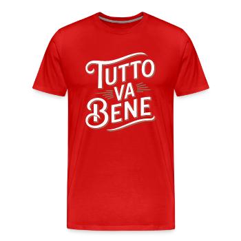 Tutto va bene - T-shirt bio Premium Homme - rouge - Devant - Damien (186cm)