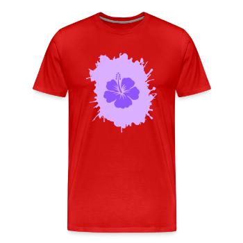 hibiskus klecks - Männer Premium Bio T-Shirt - Rot - Vorne - Damien (186cm)