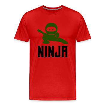 Ninja Comic - Men's Premium Organic T-Shirt - red - Front - Damien (186cm)