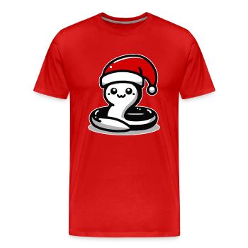 Serpent anguille de Noël - T-shirt bio Premium Homme - rouge - Devant - Damien (186cm)