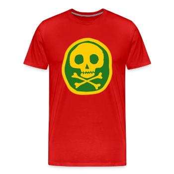 Crâne et os - T-shirt bio Premium Homme - rouge - Devant - Damien (186cm)