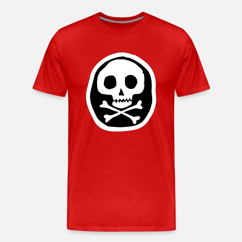 Schädel & Knochen - Männer Premium Bio T-Shirt - Rot